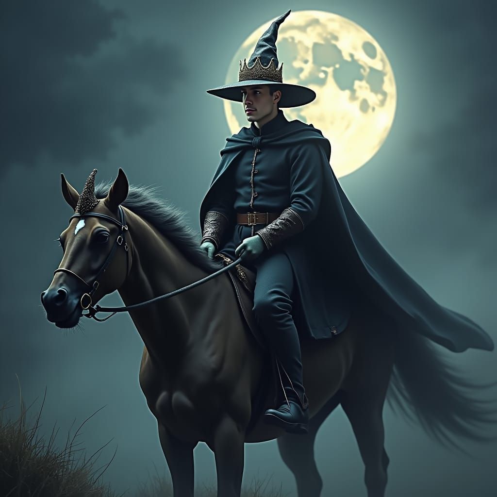 Ethereal Portrait of a Young Male Witch King