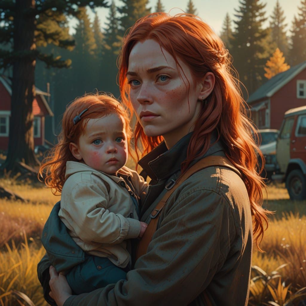 Intimate Family Moment in Warm, Golden Light