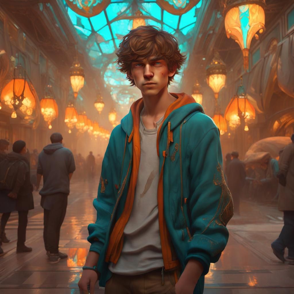 Hyperdetailed Portrait of a Teenage Boy in Digital Art