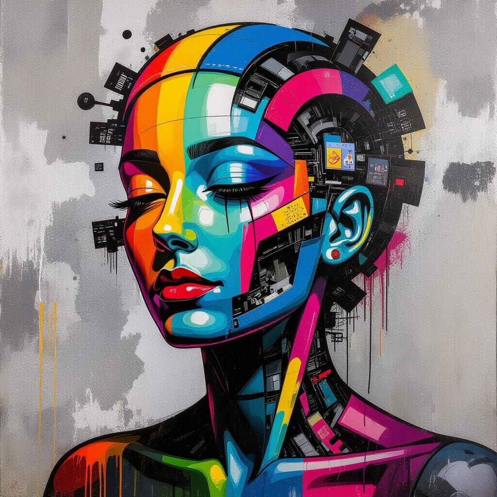 AI Self-Portrait as Detailed Graffiti Art