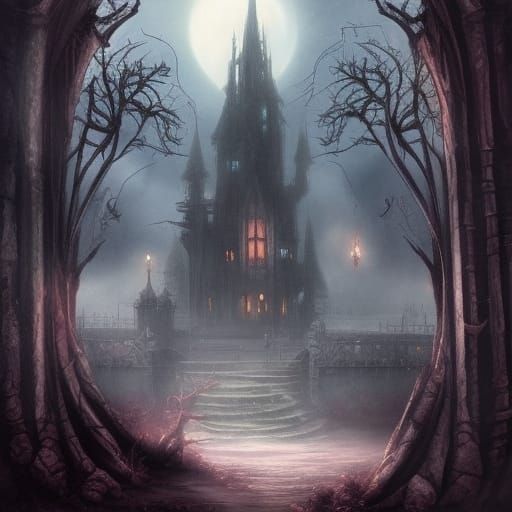 Detailed Gothic Fantasy Matte Painting