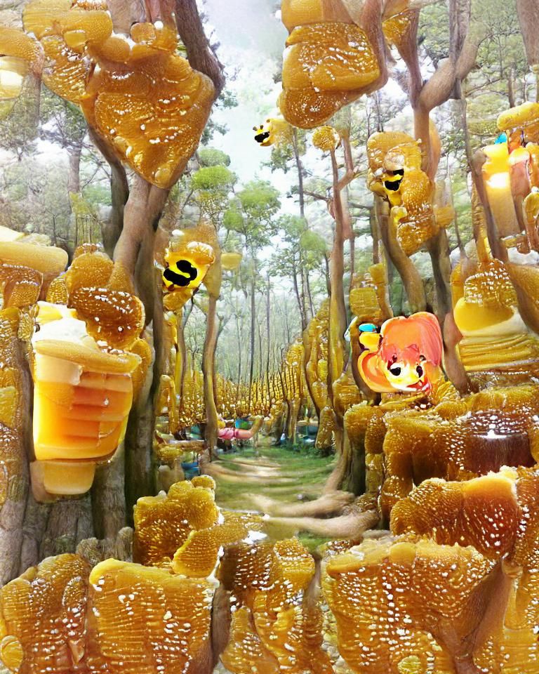 Enchanted Honey Forest: A Sweet AI Dream
