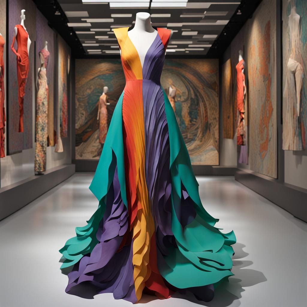 Ultra Fine Collage Art :: (One Long Flowing Layered Paper Co...