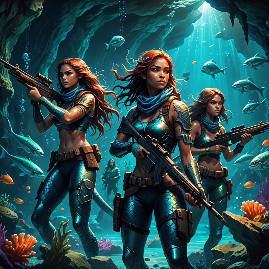 Underwater Mermaid SWAT Team Concept Art