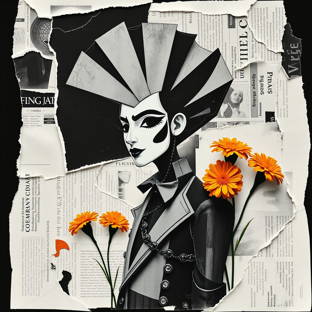 Dada-Inspired Geometric Figure in Black and White Photogram