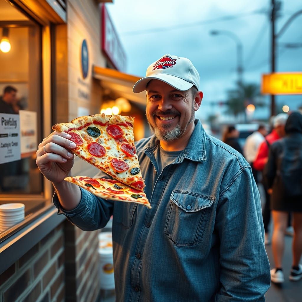 Pizza Delivery Driver with Pickup Truck