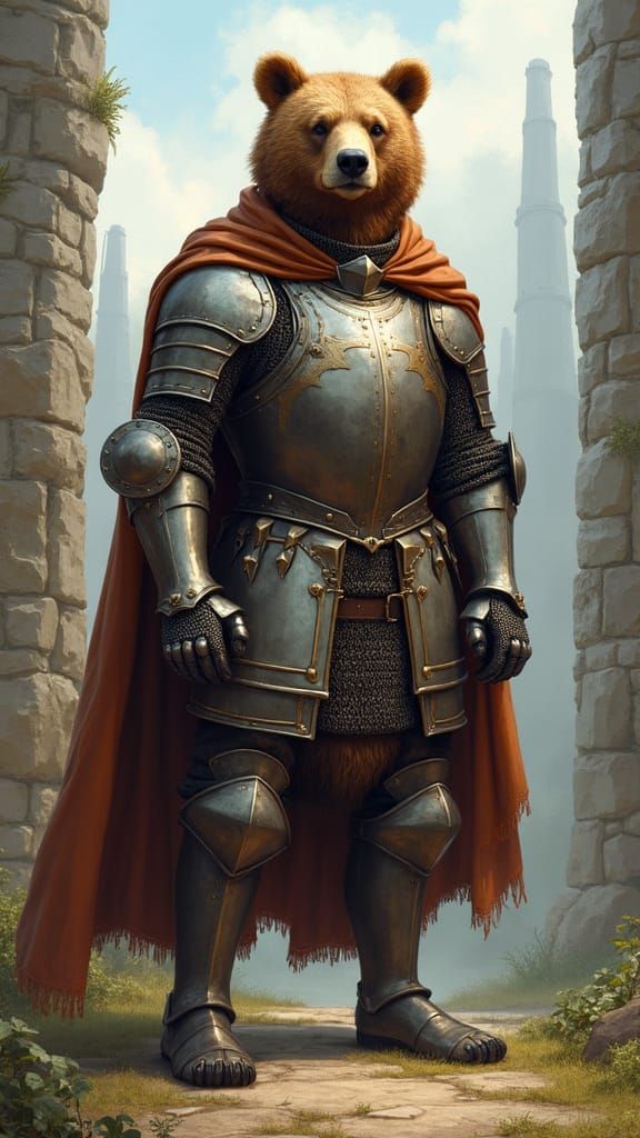 Bear as Anglo-Saxon Knight in Armor