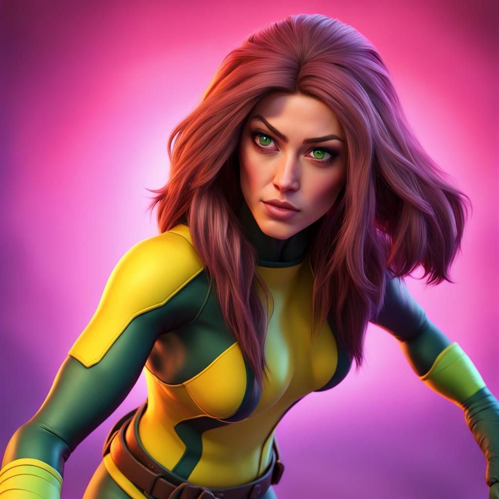 Rogue X-Men: Pixar-Style 3D Digital Art