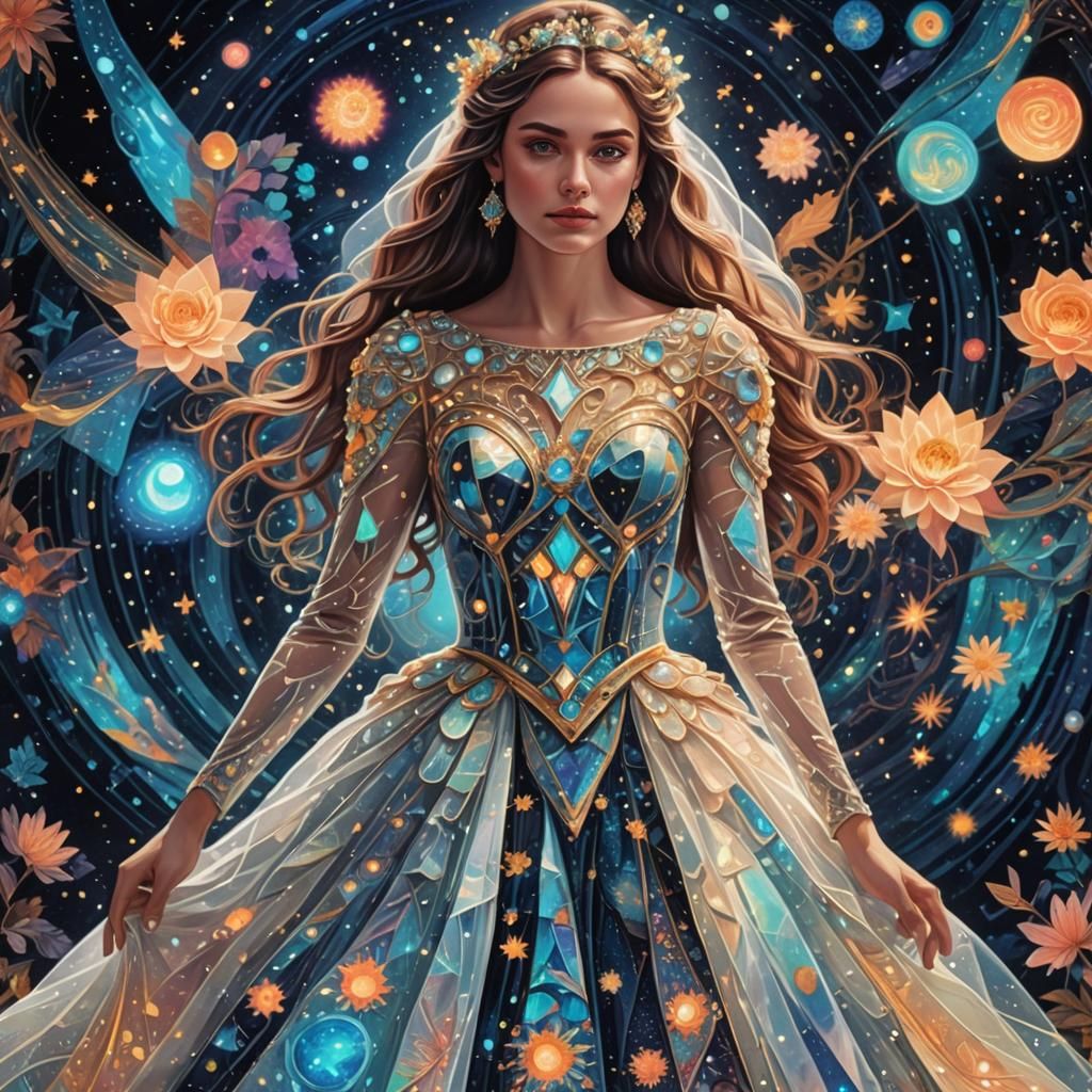 Glow in the Dark Wedding Dress: Cosmic Illustration