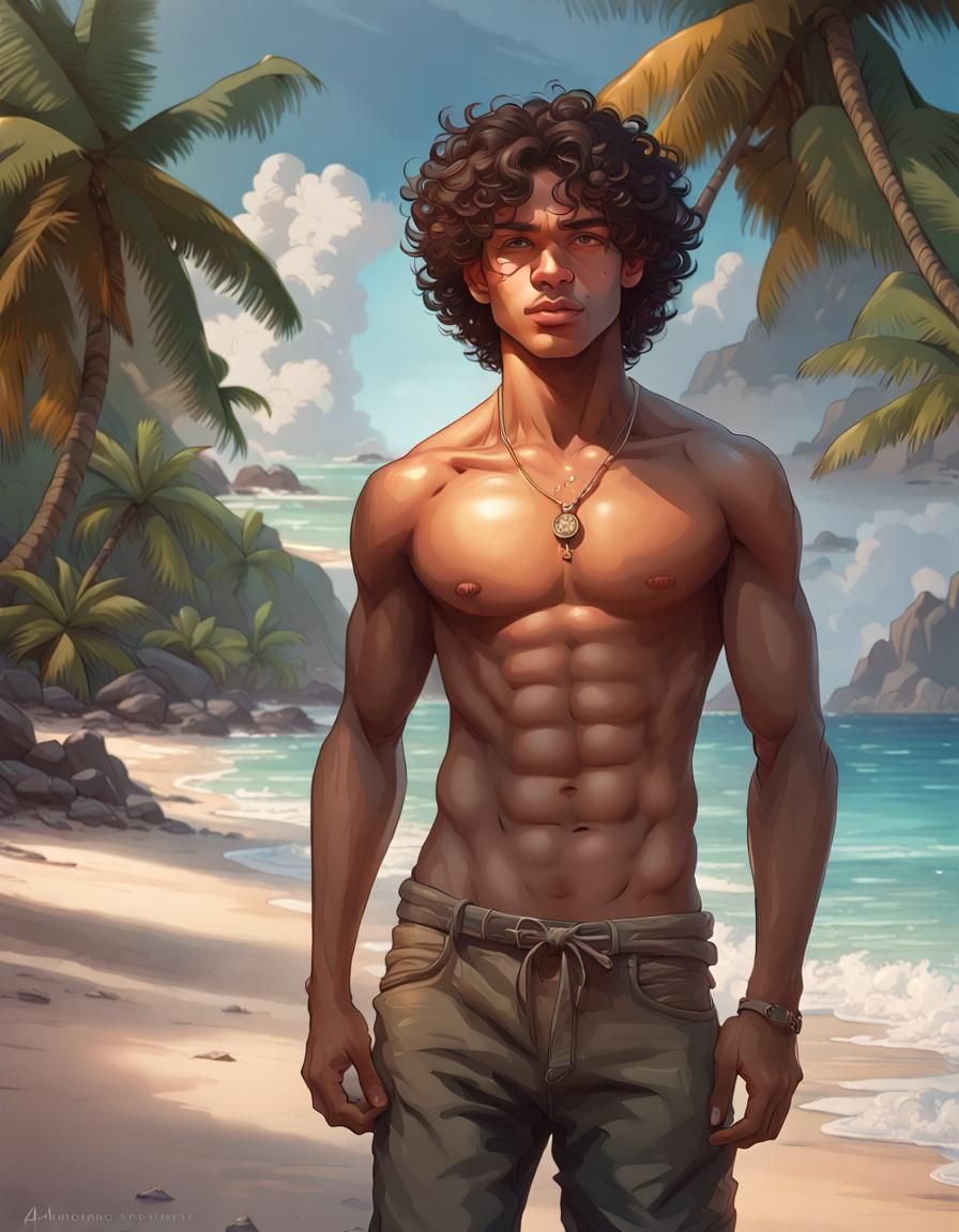 Colombian Man Portrait on Caribbean Island