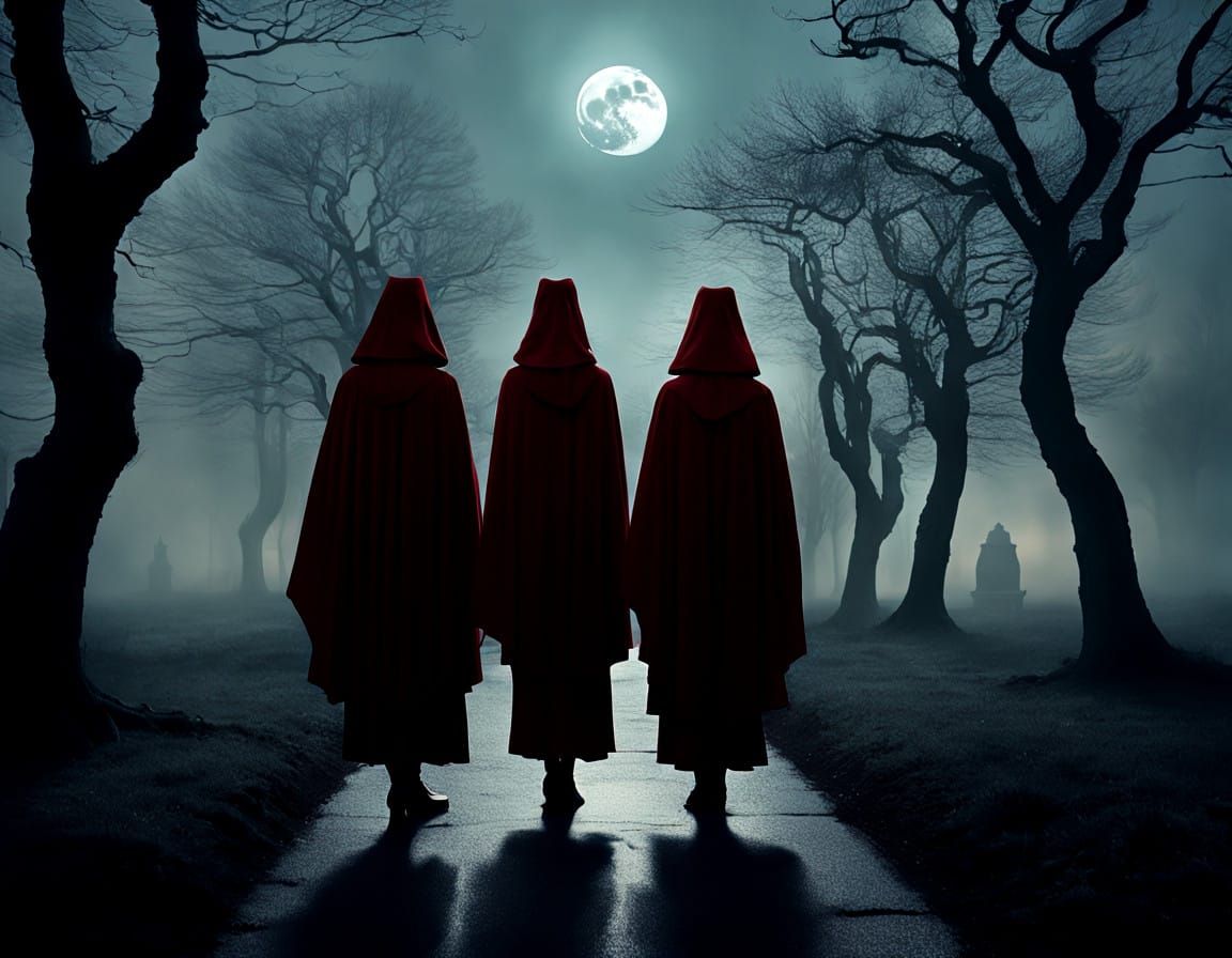 Ethereal Women of the Moon in Dreamlike, Impressionistic Sce...