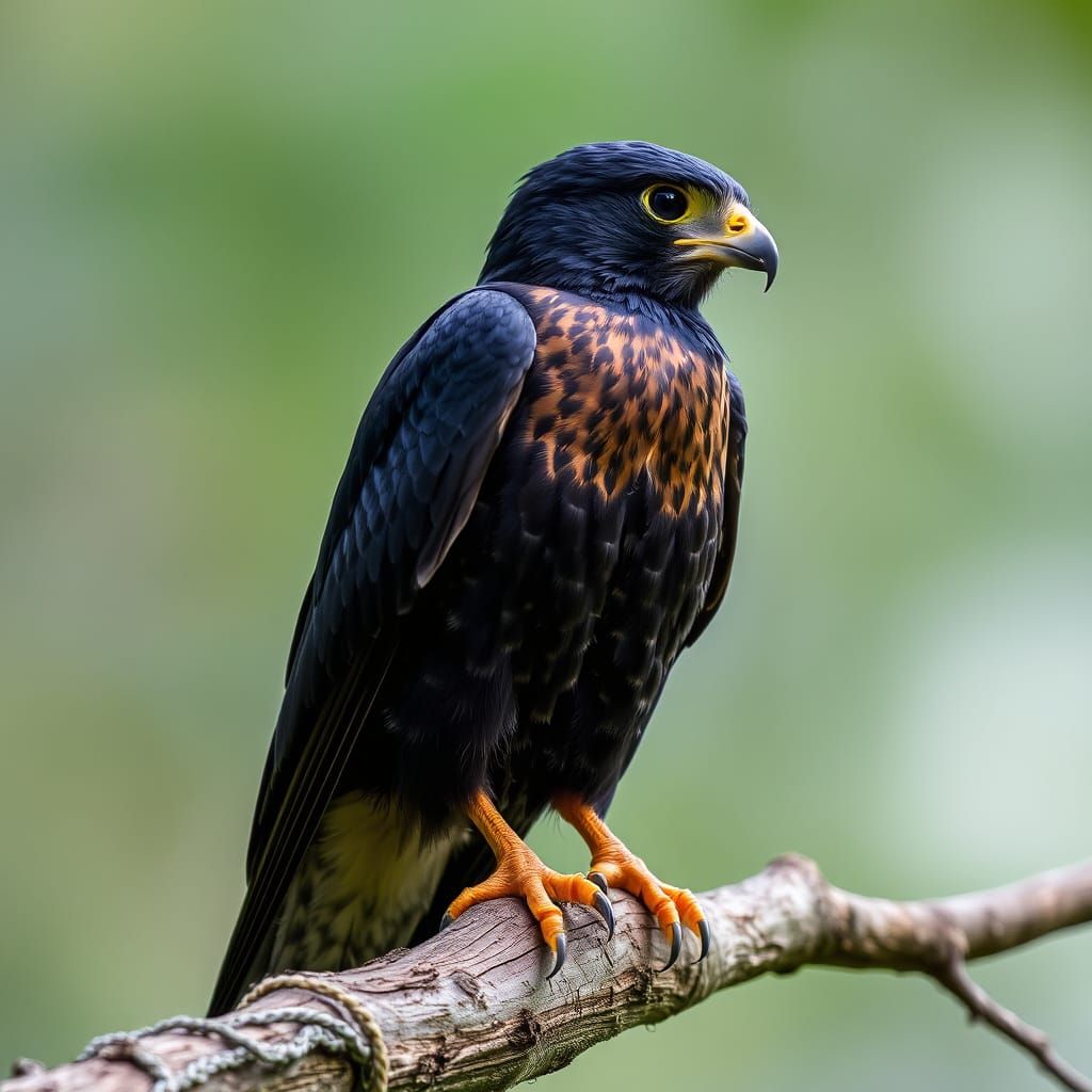 Dark Forest Bird of Prey in Flight