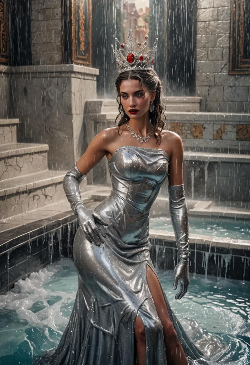 Glamorous Woman in Jacuzzi: Photorealistic Fantasy Art