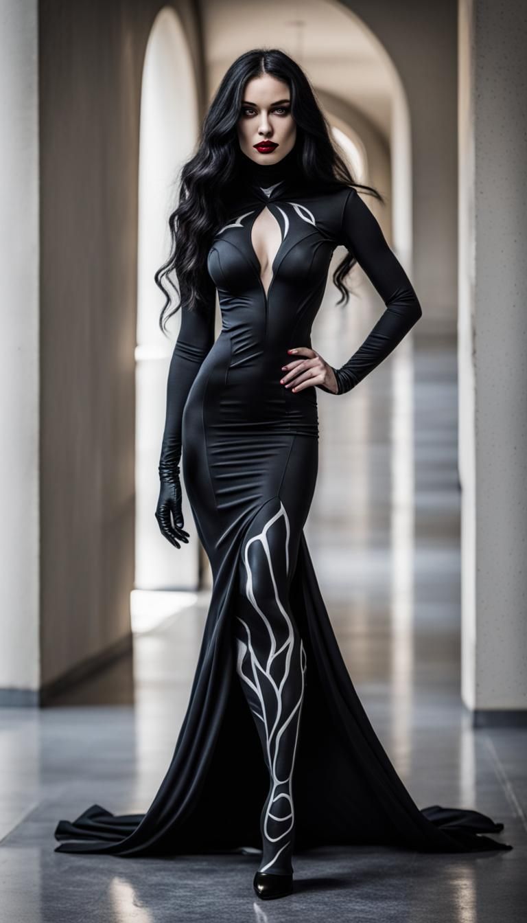 Raven in Symbiote Dress Digital Rendering