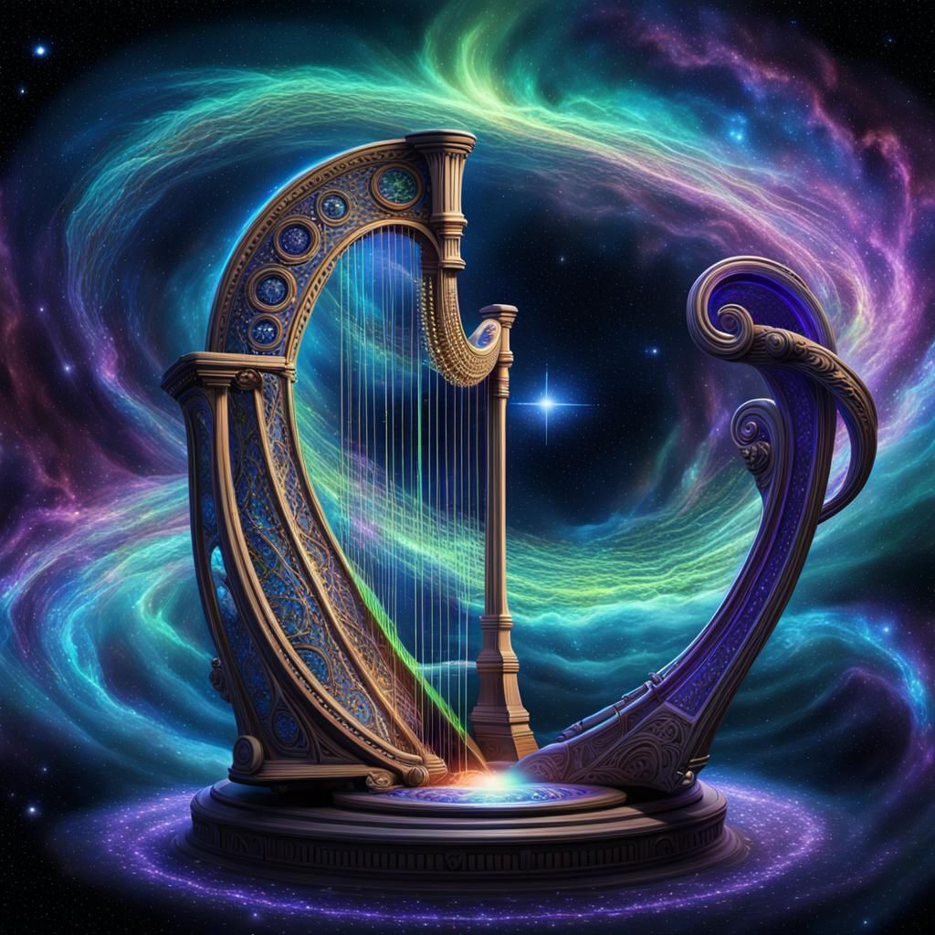 Galactic Harp: A Scientific Illustration of Cosmic Music