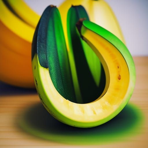 Vibrant Banana Still Life in Oil Painting Style