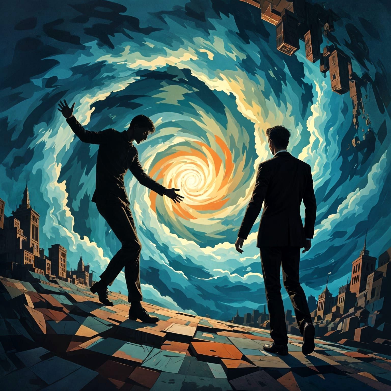 Kaleidoscopic Vortex of Fractured Realities in Surrealist St...