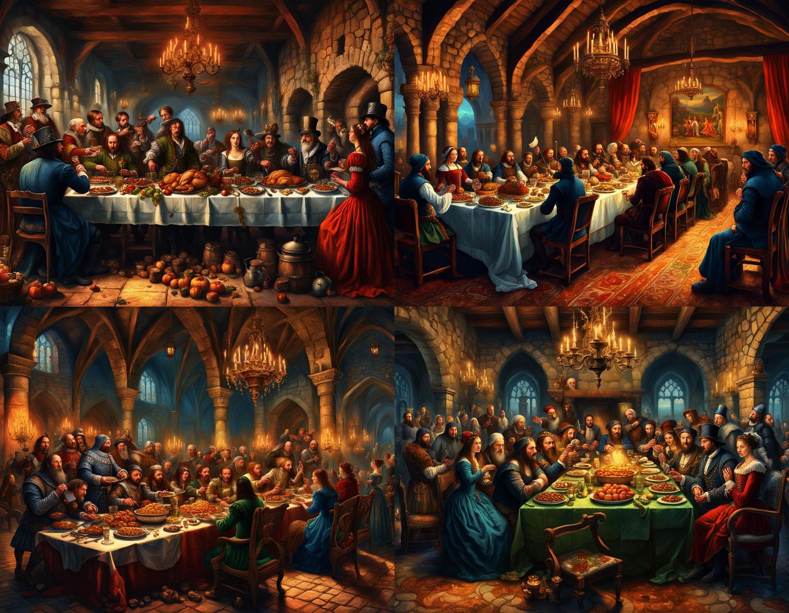 Medieval Feast: Steampunk Surrealism in Hyper-Real Detail