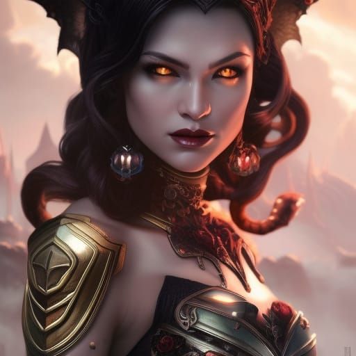 Moonlit Vampire with Fangs, Fantasy Art