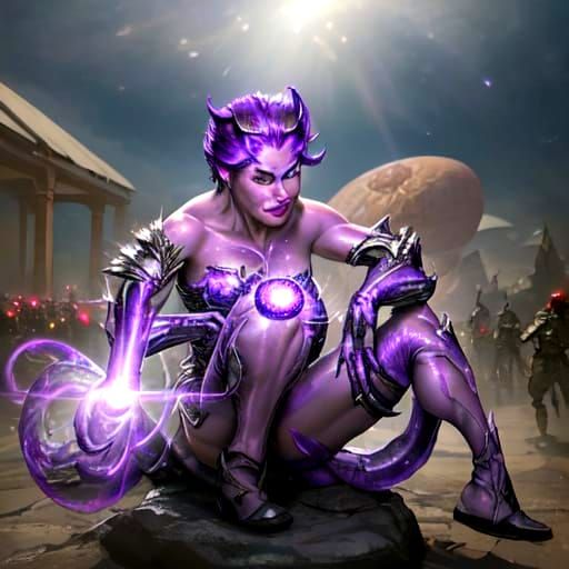 Ethereal Amethyst Cosmic Creature in Hyperrealistic 3D