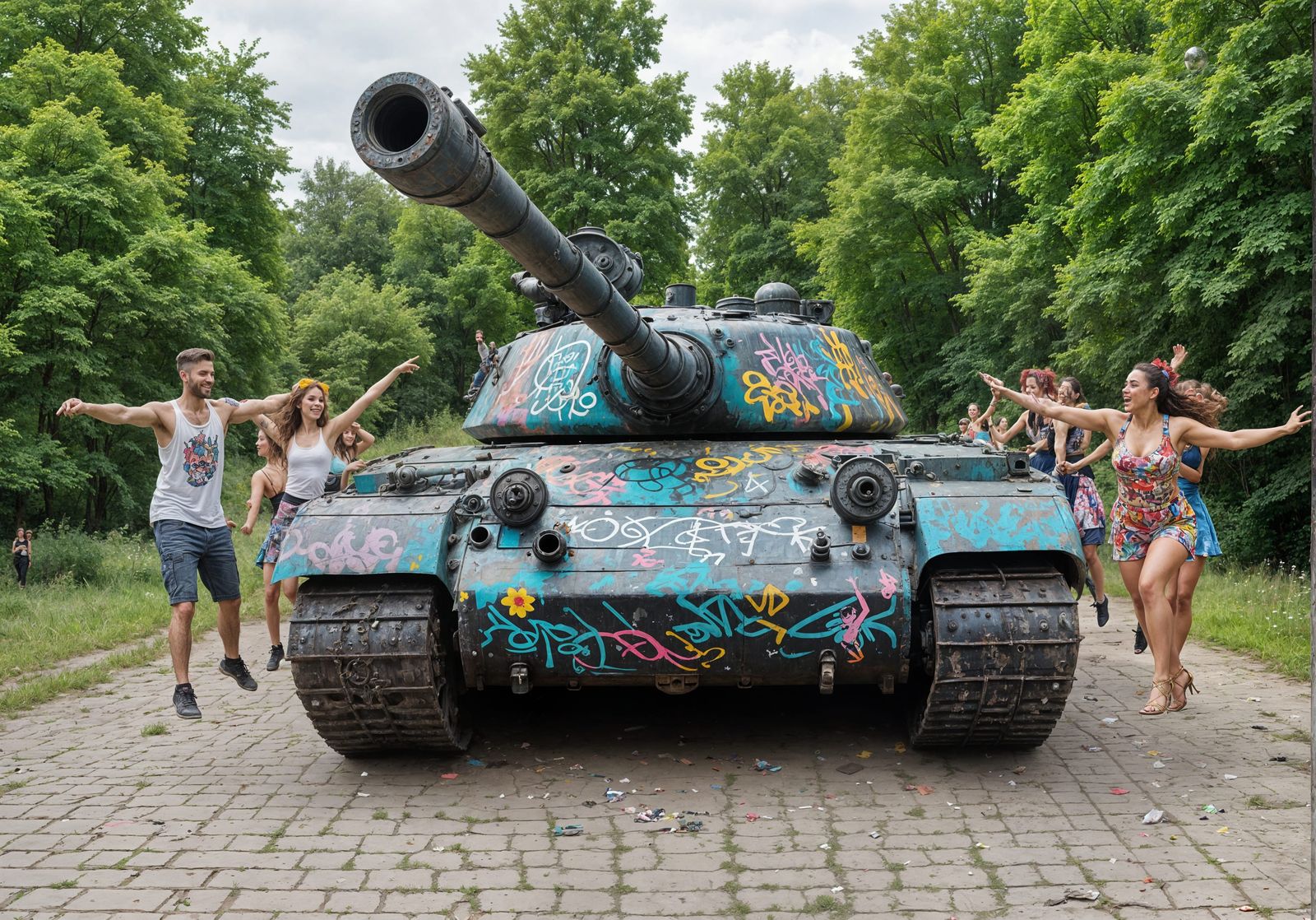 Graffiti Tank Dance: A Colorful Abandonment