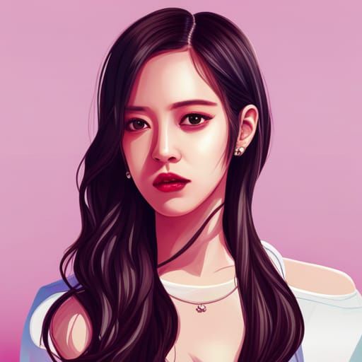 Hyperrealistic Portrait with Bunny Ears in Splash Art Style