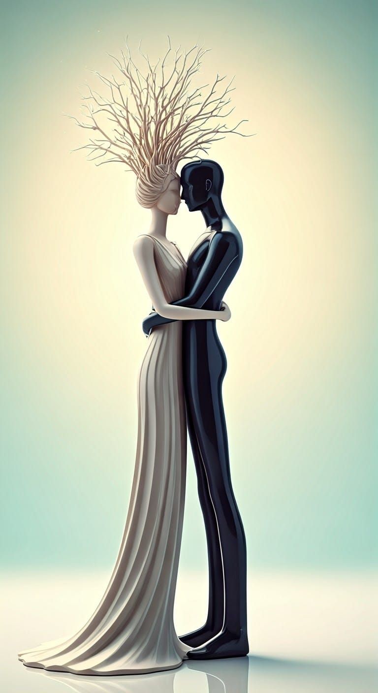 Ethereal Couple in Dreamy Abstraction