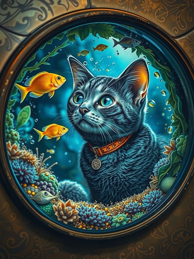 Whiskered Curiosity at the Aquarium