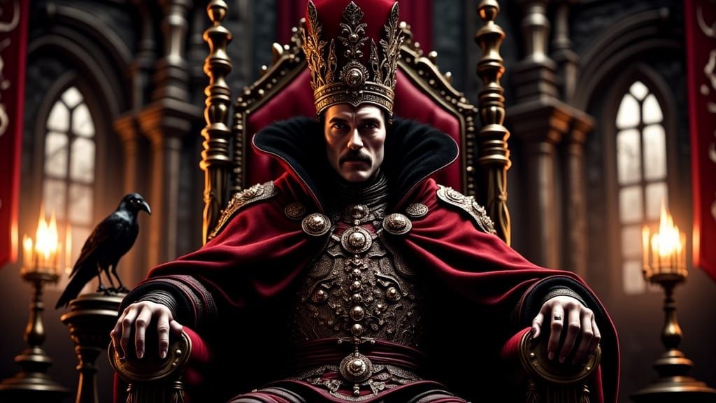 Vlad the Impaler in Gothic Castle Portrait