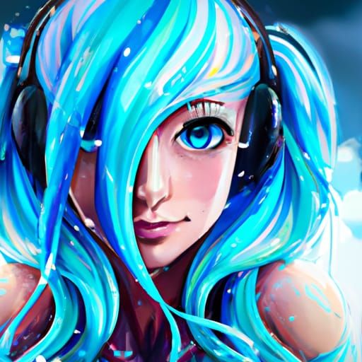 blue hair anime pop punk alt girl