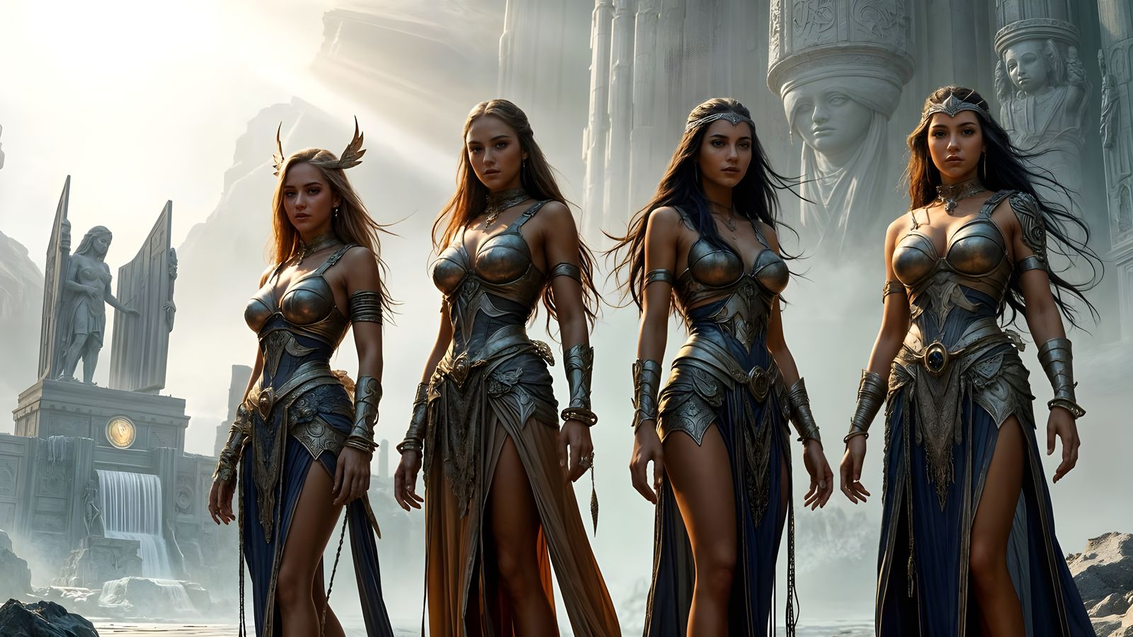 Ethereal Women Embodied in Hyper-Realistic Fantasy