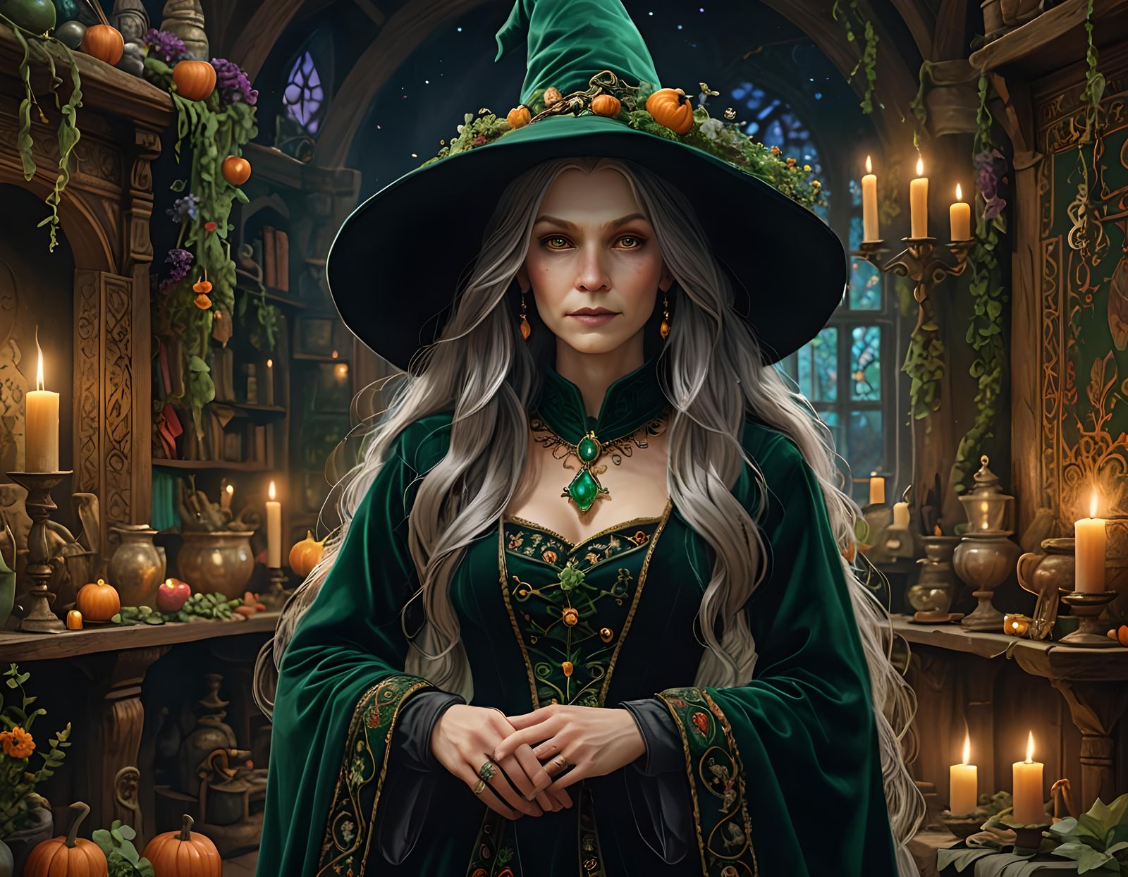 Enchanted Orphanage: A Witch's Warmth in Fantasy Art