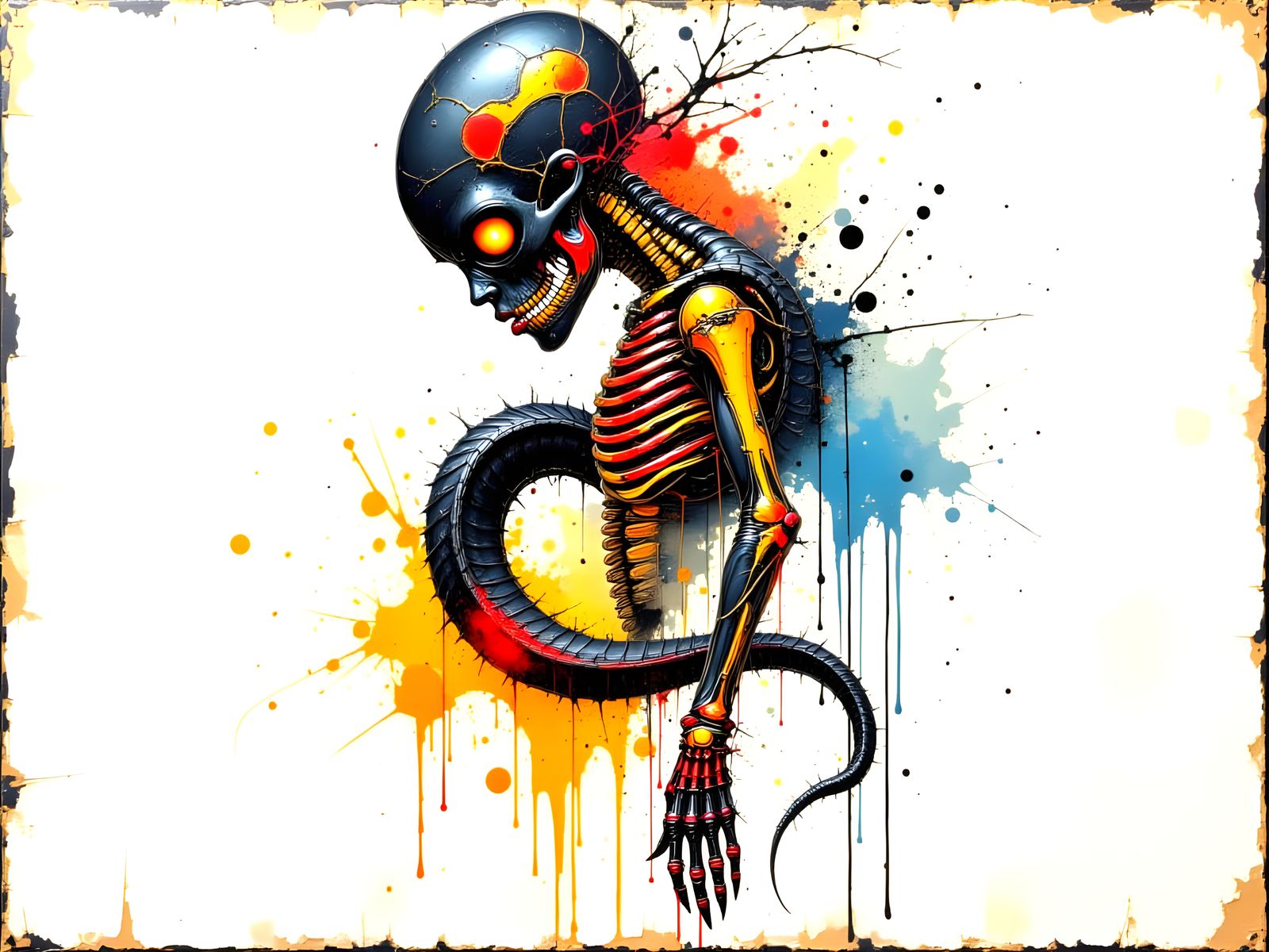 Realistic Dissection of Human Cobra Hybrid in Intricate Illu...