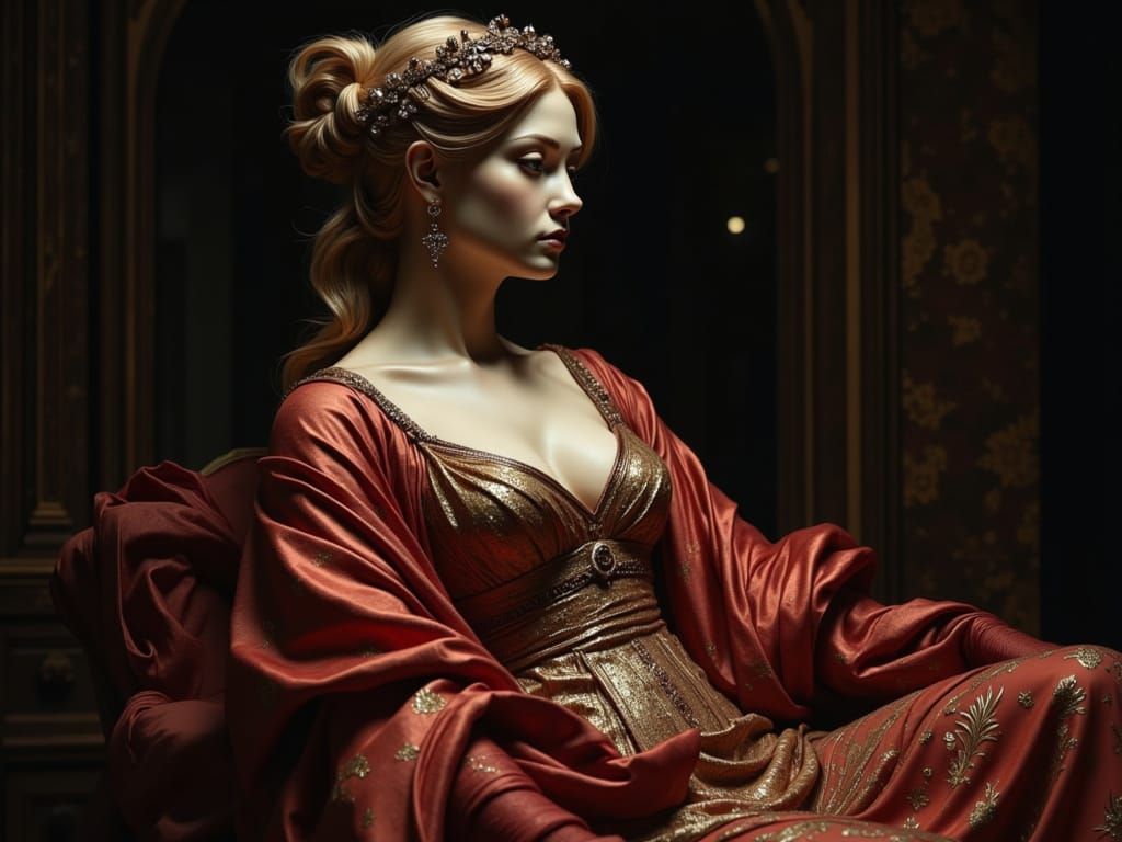 Antique Statue in K-Pop Fashion, Caravaggio & Bernini Style