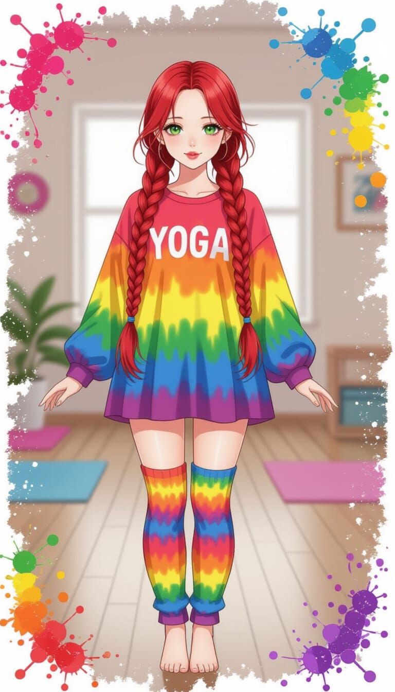 Rainbow Tie-Dye Dress in Alcohol Ink Splatter Style