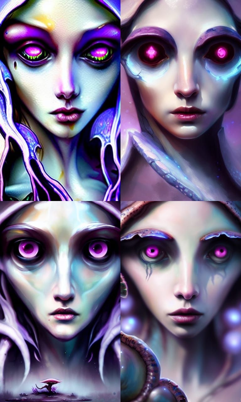 Myconid Fairy Fungus Goddess in Dark Fantasy Style