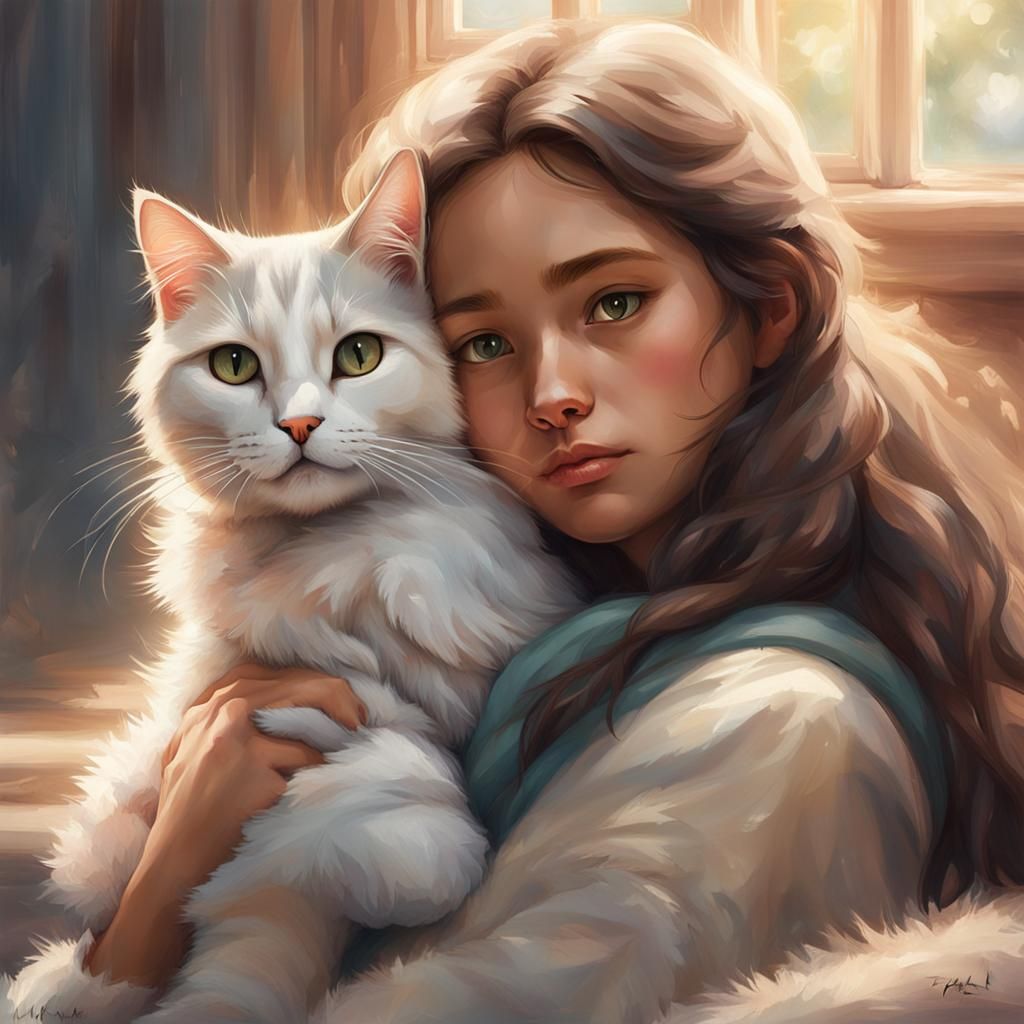 Girl and Cat: A Moment of Pure Affection