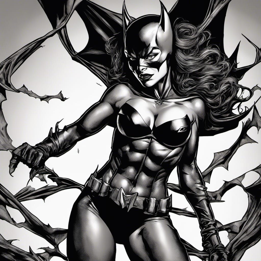 Batwoman in Hyperrealistic Digital Art Style