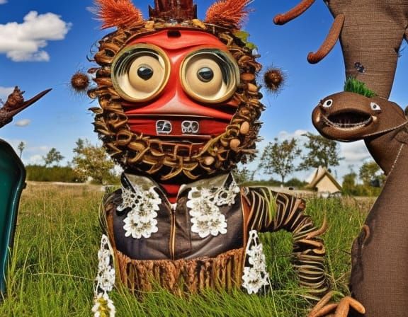 Surreal Cryptid Taxidermy Monster in Art Nouveau Style