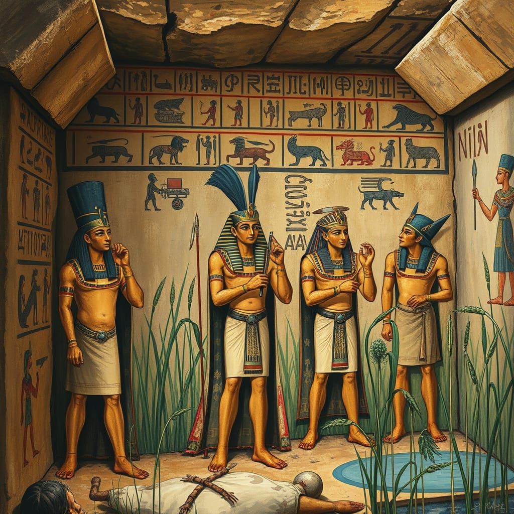 Egyptian Pharaohs Tomb: Victory of Ra, Dubuffet Style