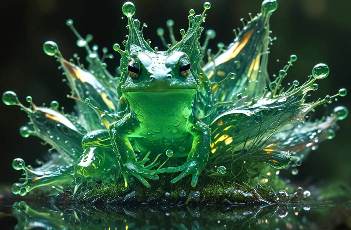 Mossy Frog Macro Shot in Tropical Forest