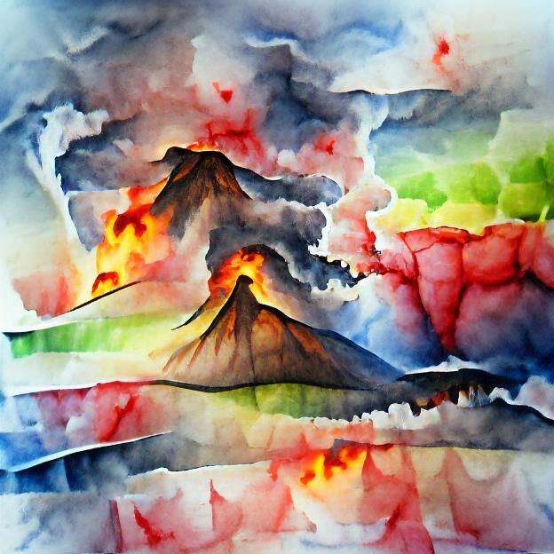 Earthquake And Volcanoes Eruption