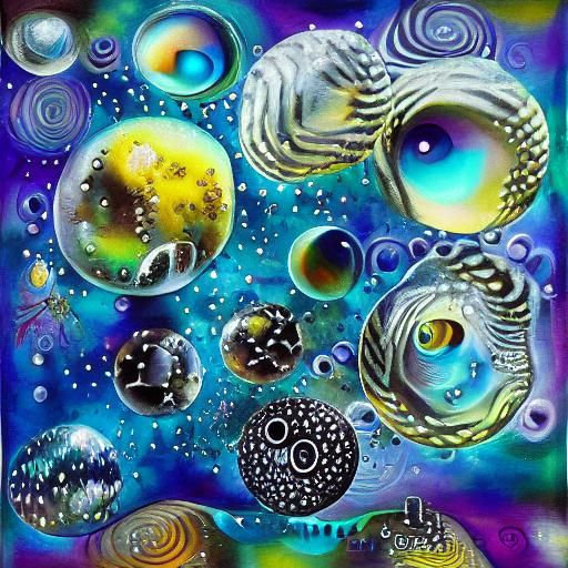 Abalone silver diamonds freezing painting square hail square bubbles square black pearls