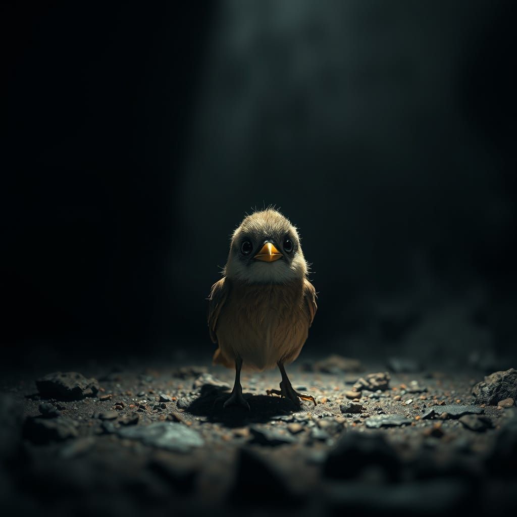 Whispering Bird in Shadows