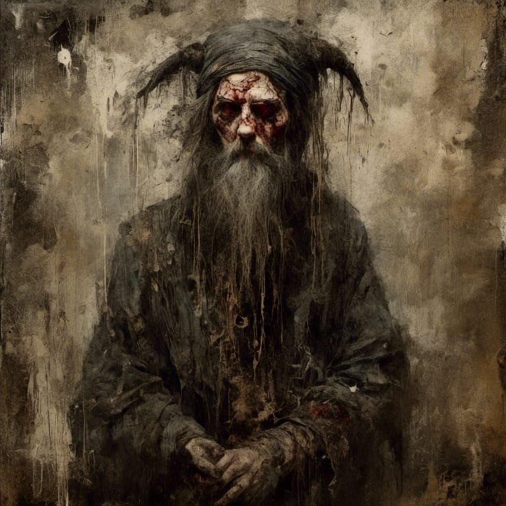 Finnish Sorcerer in Surreal Macabre Style