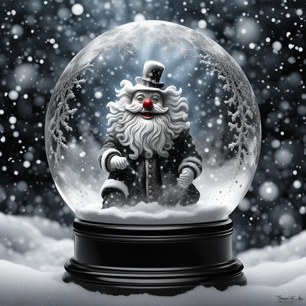 Clown in Snow Globe Fractal Fantasy
