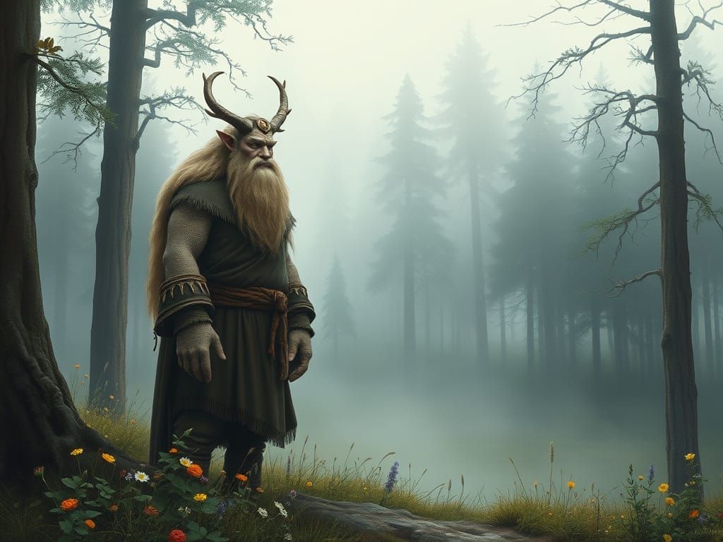 Gentle Firbolg in Whimsical Fey Realm