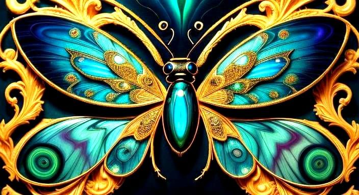 Neon Cicada Ink Splatter Art