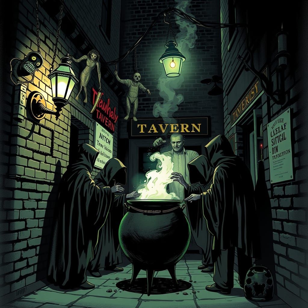 Sinister Voodoo Ritual in Dark Alleyway