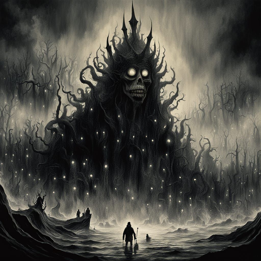 Gothic Horror Landscape in Dark Fantasy Style